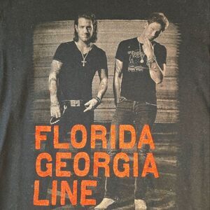 Florida Georgia Line Shirt Large - 2015  Concert Tour Double Sided Black Graphic